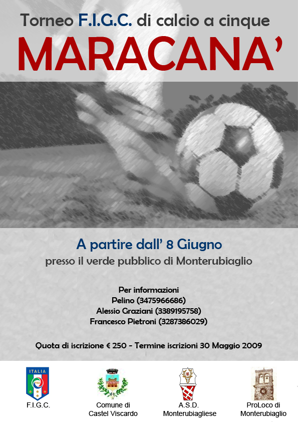 L’8 Giugno scatta il Torneo F.I.G.C. “Maracanà” di Calcio a 5