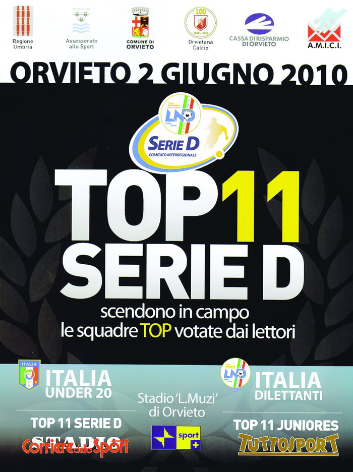 Top 11 Serie D: l’1 e 2 giugno ad Orvieto va in scena l’edizione 2010