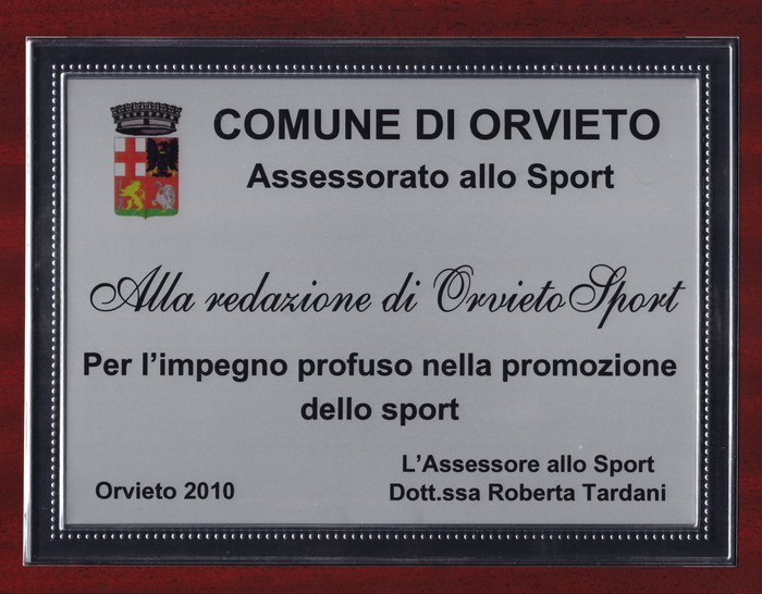 Lavorare per lo sport premia. OrvietoSport premia lo sport e lo sport premia OrvietoSport