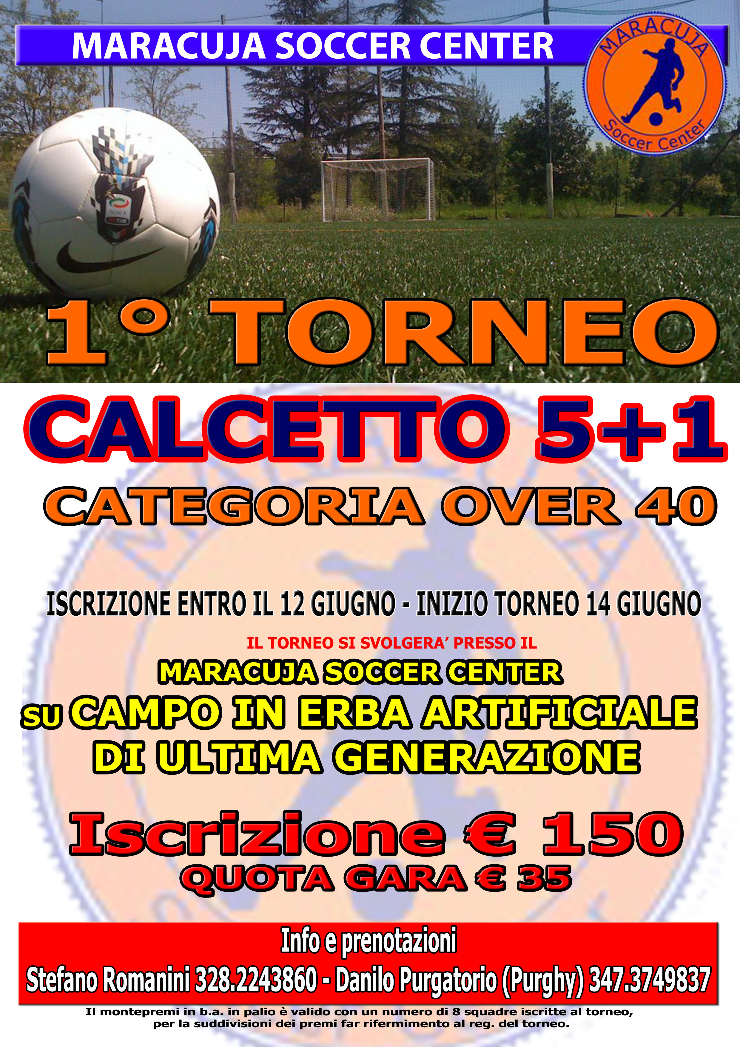 Torneo 5+1 Over 40, aperte le iscrizioni