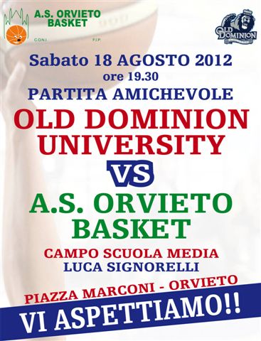 Il basket a “stelle e strisce” al campo di Piazza Marconi. A Orvieto gli Old Dominion University